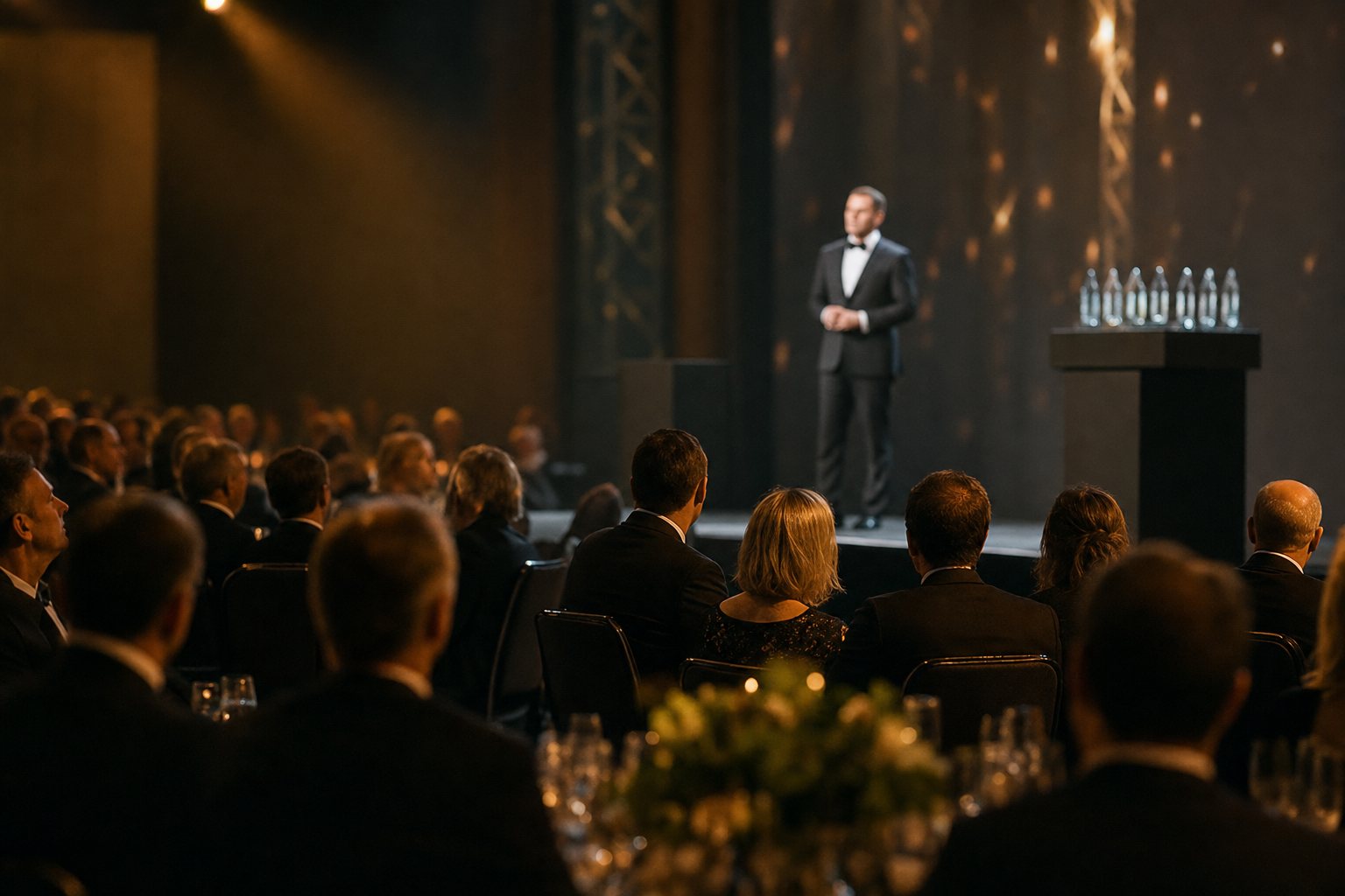 Agencja eventowa - gala rozdania nagród ze statuetkami i sceną