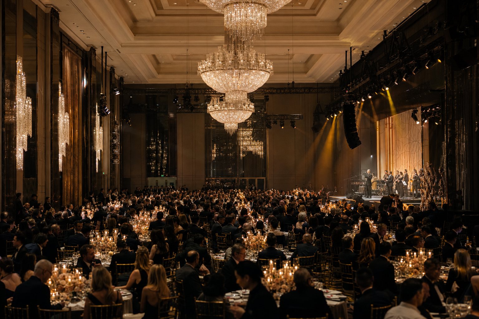 Agencja eventowa Bochnia — wielka gala w rozległej sali balowej, setki gości